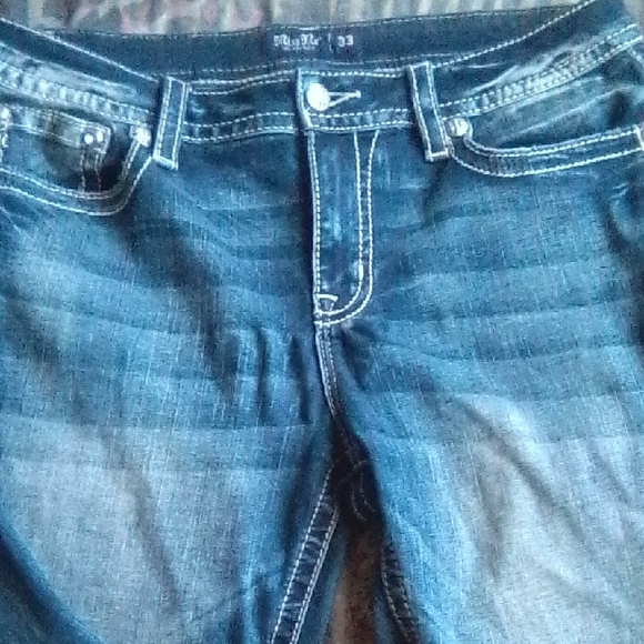 Miss Me Blue Denim Jeans with Cream Label - Picture 3 of 8